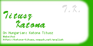 titusz katona business card